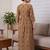 Mustard cotton printed maternity dress for women