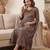 Blue cotton printed maternity dress for women