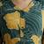 Green cotton printed maternity dress for women