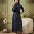Blue cotton printed maternity dress for women