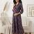 Purple cotton printed maternity dress for women