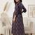 Purple cotton printed maternity dress for women