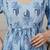 Blue cotton printed maternity dress for women