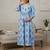 Blue cotton printed maternity dress for women