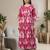 Pink cotton printed maternity dress for women