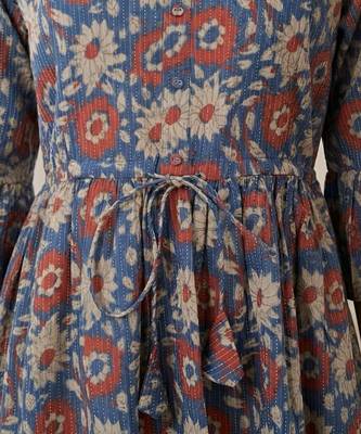 Multicolor cotton printed maternity dress for women 2