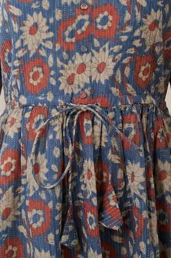 Multicolor cotton printed maternity dress for women