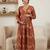 Orange cotton printed maternity dress for women