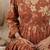 Orange cotton printed maternity dress for women