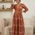 Orange cotton printed maternity dress for women