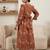 Orange cotton printed maternity dress for women