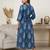 Blue cotton printed maternity dress for women