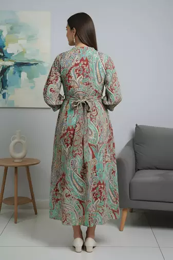 Multicolor cotton printed maternity dress for women