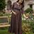 Maroon cotton printed maternity dress for women