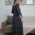Blue cotton printed maternity dress for women