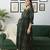 Green cotton printed maternity dress for women