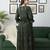 Green cotton printed maternity dress for women