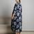 Blue cotton printed maternity dress for women