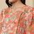 Peach cotton printed maternity dress for women
