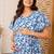 Peach cotton printed maternity dress for women