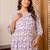 Blue cotton printed maternity dress for women