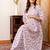 Purple cotton printed maternity dress for women