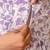 Purple cotton printed maternity dress for women