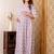 Purple cotton printed maternity dress for women