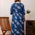 Purple cotton printed maternity dress for women