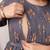 Grey cotton printed maternity dress for women