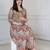 Multicolor viscose rayon printed maternity dress for women