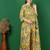 Yellow cotton printed maternity dress for women