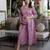 Lavender cotton printed maternity dress for women