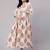 Off white cotton printed maternity dress for women
