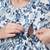 Off white cotton printed maternity dress for women