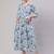 Off white cotton printed maternity dress for women