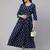 Blue cotton printed maternity dress for women