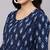 Blue cotton printed maternity dress for women
