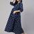 Blue cotton printed maternity dress for women