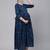 Blue cotton printed maternity dress for women