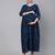 Navy blue cotton printed maternity dress for women