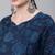 Navy blue cotton printed maternity dress for women