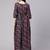 Navy blue cotton printed maternity dress for women