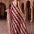 Burgundy striped beads and stones organza designer saree