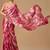 Pink tie and dye embroidered organza saree