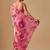 Pink tie and dye embroidered organza saree