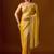 Yellow embellished zari silk blend heavy work saree
