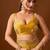 Yellow embellished zari silk blend heavy work saree