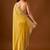 Yellow embellished zari silk blend heavy work saree