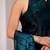 Teal floral beads and stones organza saree